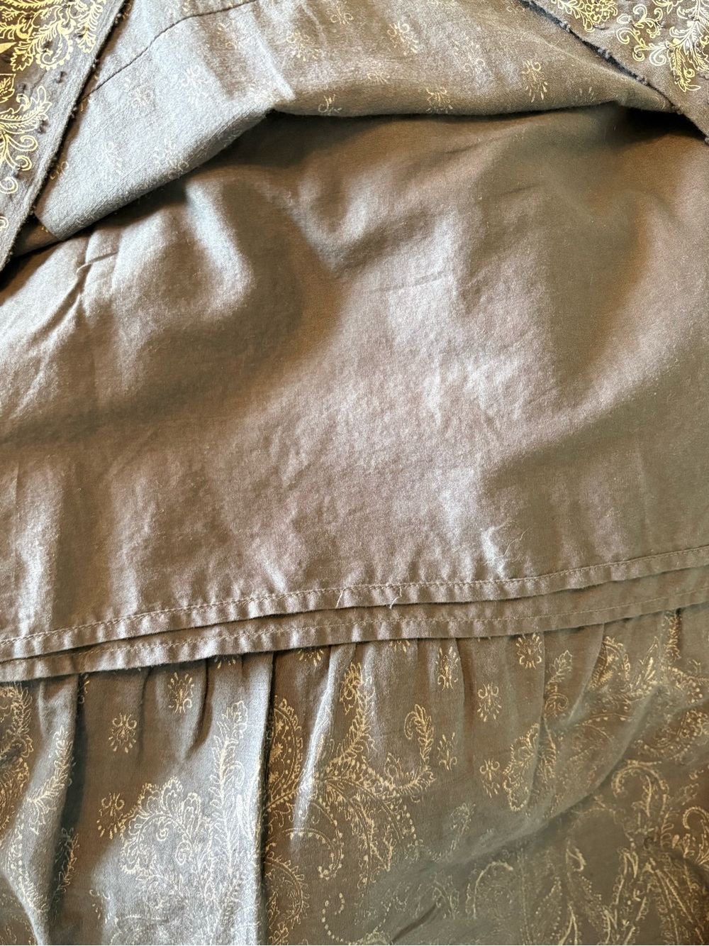 J.Jill Gray Tiered Paisley Trim Maxi Skirt | 100% Cotton | Size Medium - Picture 8 of 11
